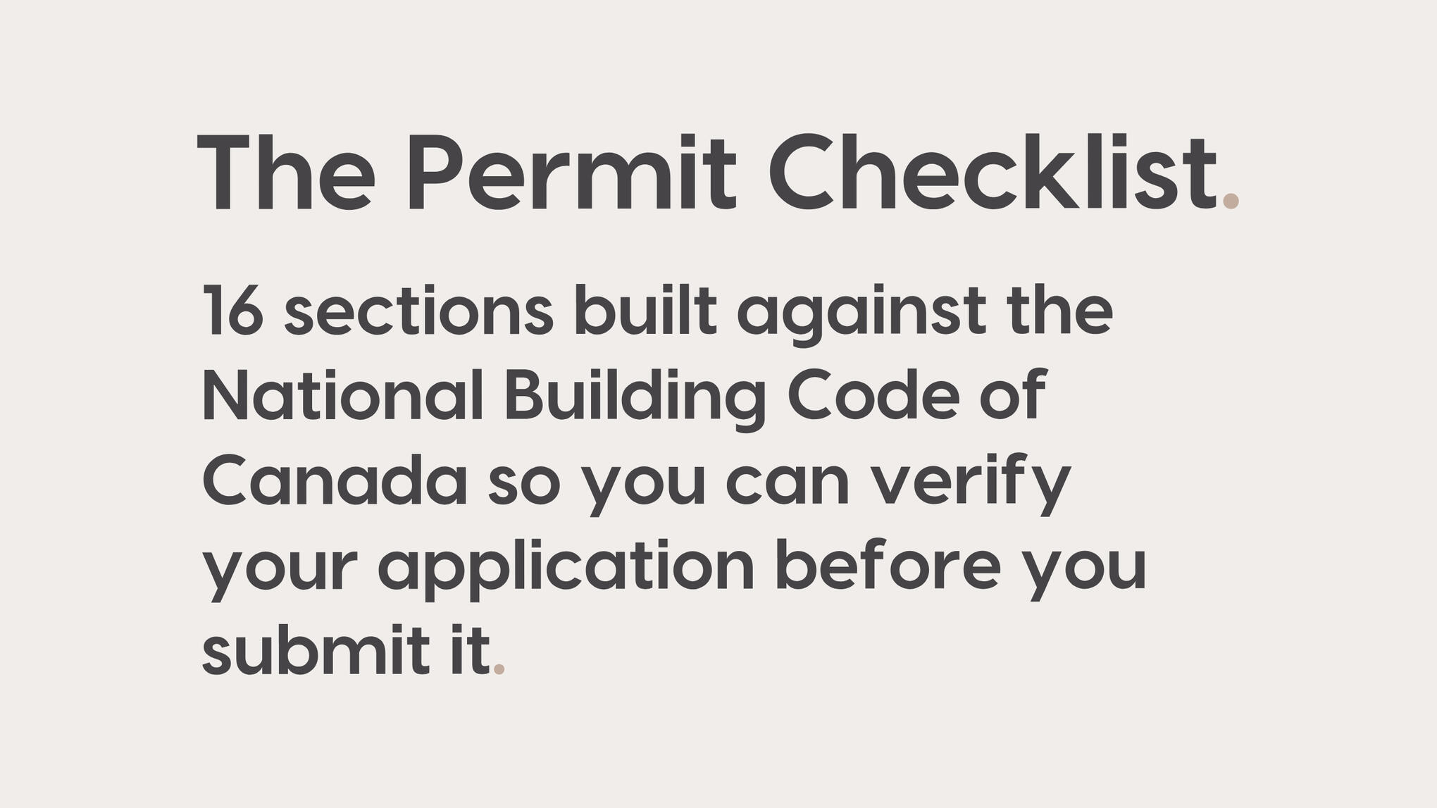 The permit checklist.